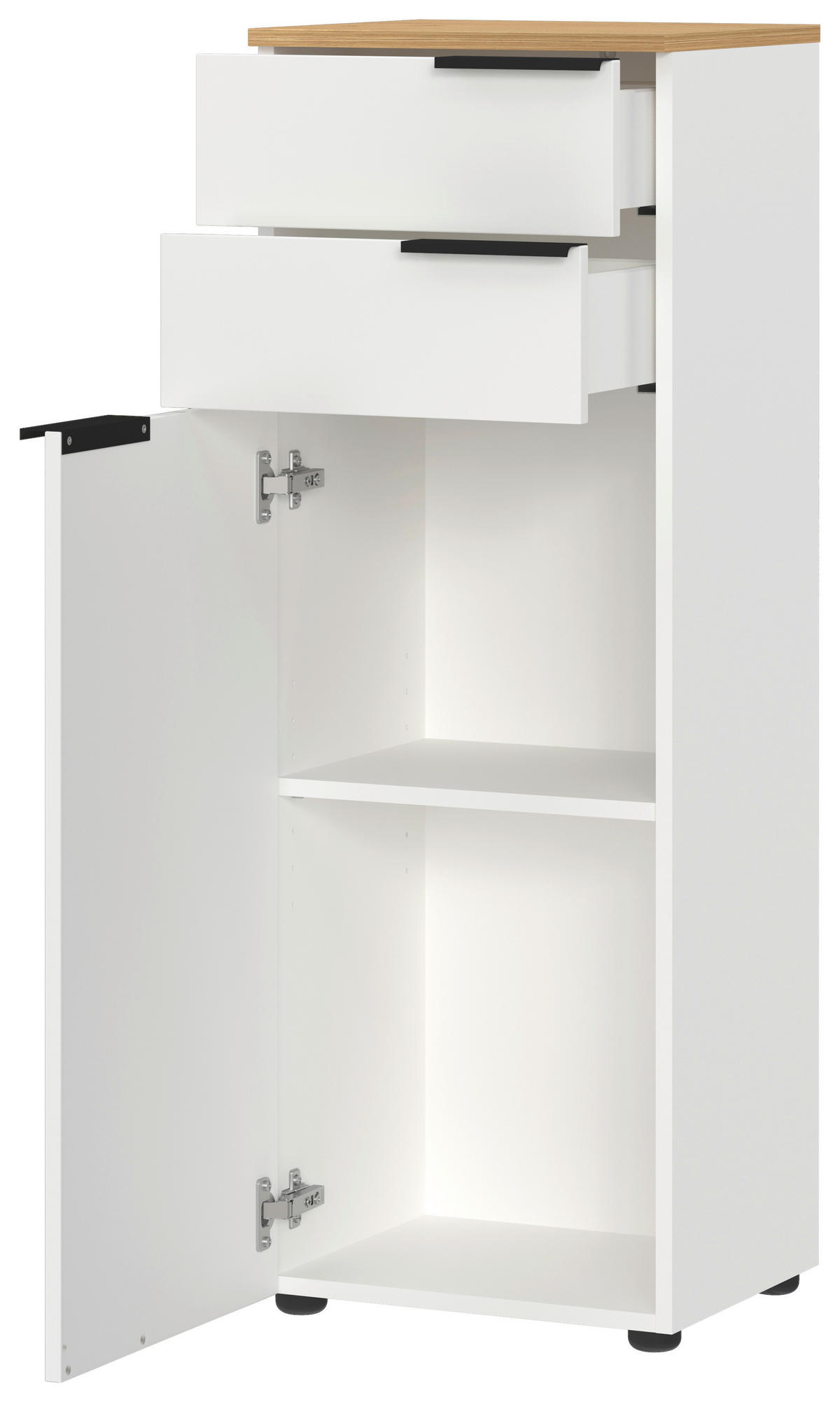 BADEZIMMER 3-teilig  in 130 cm  - Eichefarben/Schwarz, MODERN, Holzwerkstoff/Kunststoff (130cm) - Germania