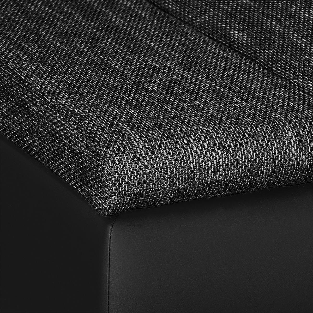 ECKSOFA Schwarz Textilgeflecht  - Chromfarben/Schwarz, Design, Textil (266/175cm) - Livetastic