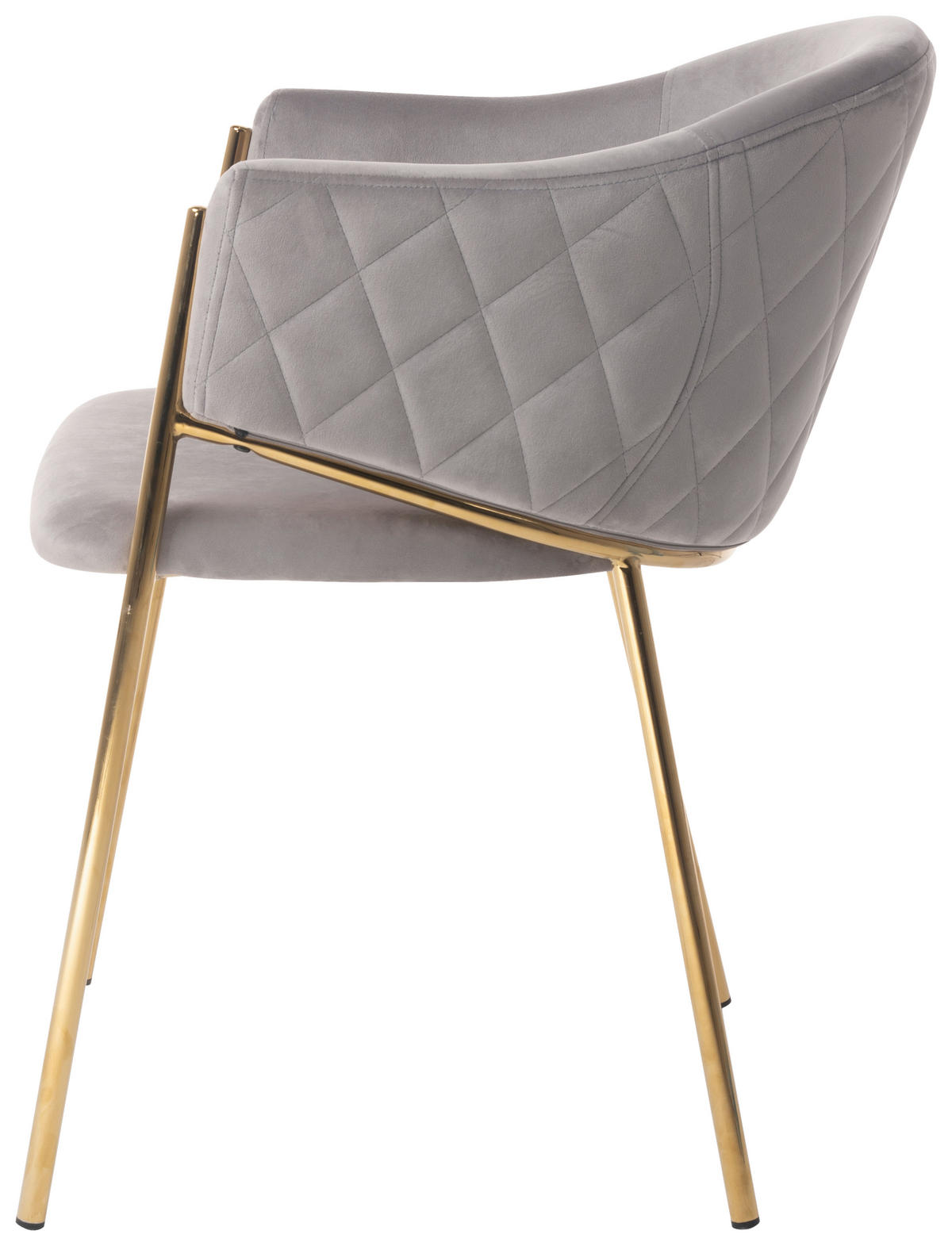 STOLIČKA S PODRÚČKAMI, zamat, sivá, zlatá - sivá/zlatá, Design, kov/textil (60/79/54cm) - Ambia Home