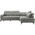 ECKSOFA Dunkelgrau Chenille  - Dunkelgrau/Schwarz, Design, Textil/Metall (293/214cm) - Xora