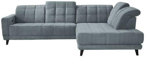 ECKSOFA in Webstoff Hellblau  - Schwarz/Hellblau, Design, Holz/Textil (302/216cm) - Xora