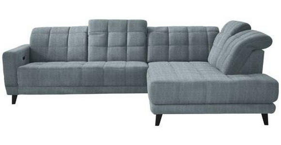 ECKSOFA in Webstoff Hellblau  - Schwarz/Hellblau, Design, Holz/Textil (302/216cm) - Xora