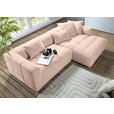 ECKSOFA Rosa Flachgewebe  - Schwarz/Rosa, KONVENTIONELL, Kunststoff/Textil (280/170cm) - Carryhome