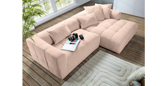 ECKSOFA Rosa Flachgewebe  - Schwarz/Rosa, KONVENTIONELL, Kunststoff/Textil (280/170cm) - Carryhome