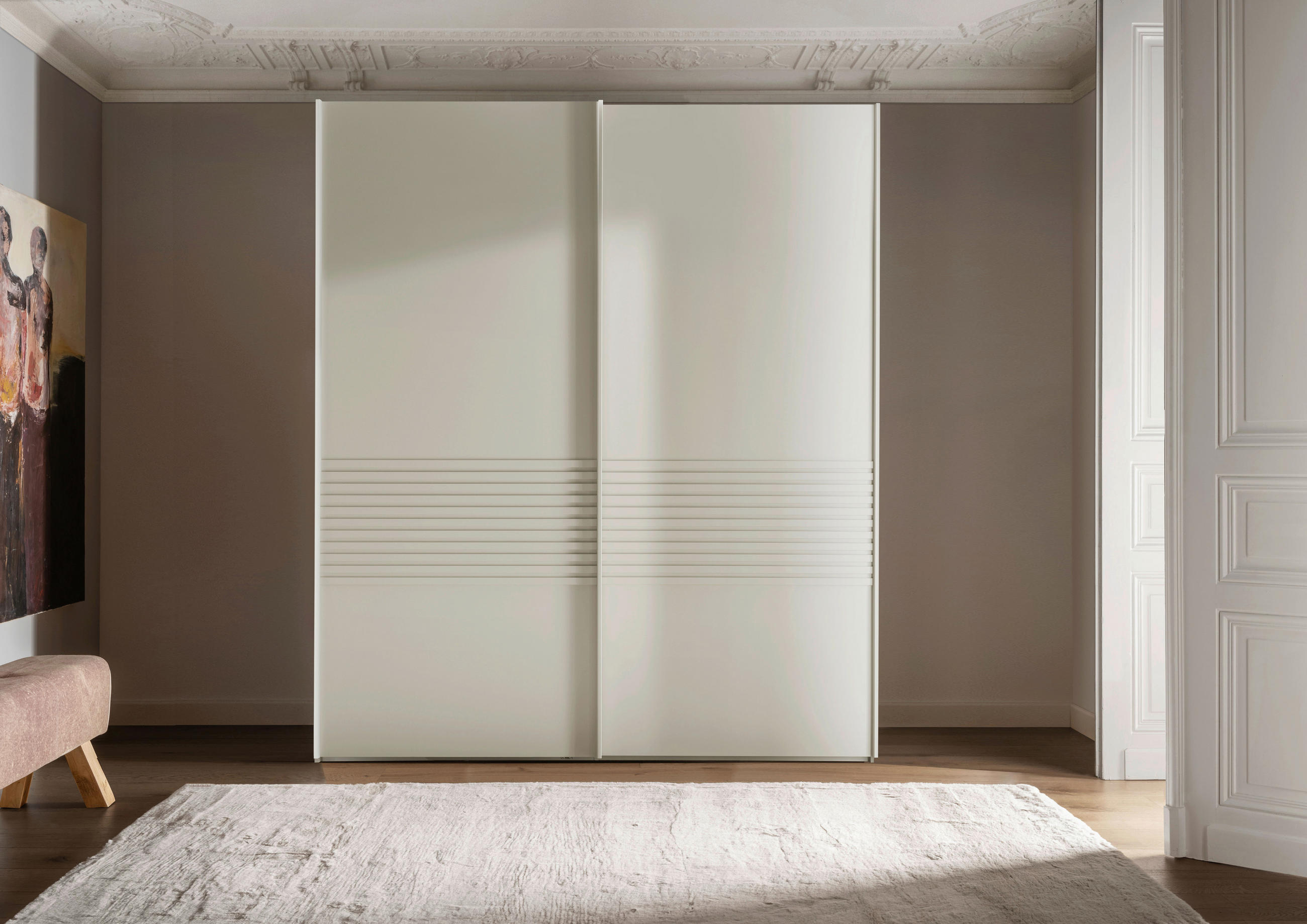 SCHWEBETÜRENSCHRANK  in Weiß  - Weiß, Design, Holzwerkstoff/Metall (200/217/67cm) - Novel