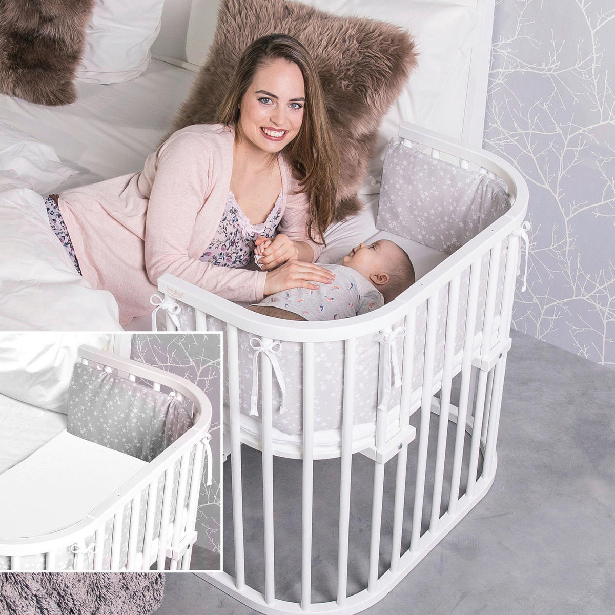 NESTCHENSCHLANGE   24/200 cm  - Hellgrau, Basics, Textil (24/200cm) - Babybay