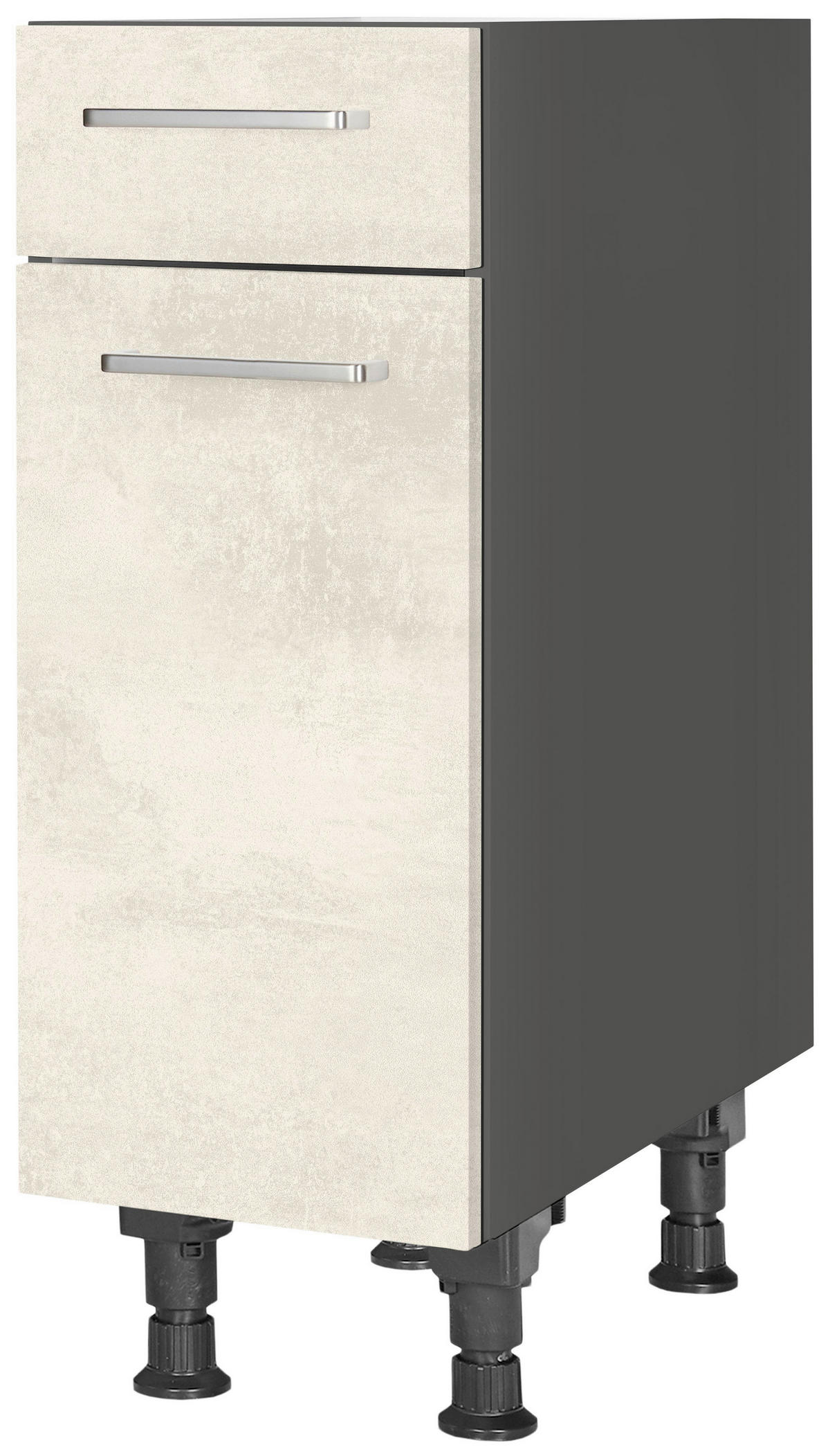 SCHUBKASTENUNTERSCHRANK 30/87/56 cm  in Weiß  - Schieferfarben/Edelstahlfarben, MODERN, Holzwerkstoff/Metall (30/87/56cm) - Nobilia