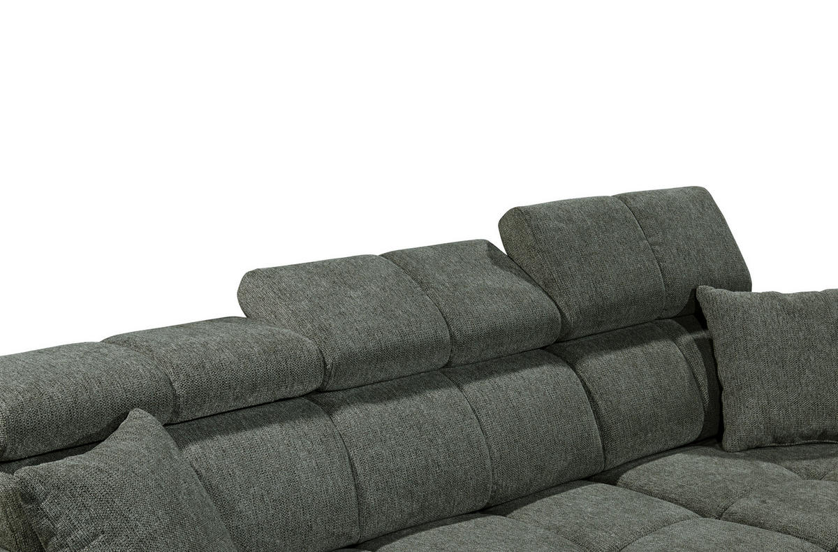 ECKSOFA in Chenille Dunkelgrün  - Dunkelgrün/Schwarz, Konventionell, Kunststoff/Textil (268/172cm) - MID.YOU