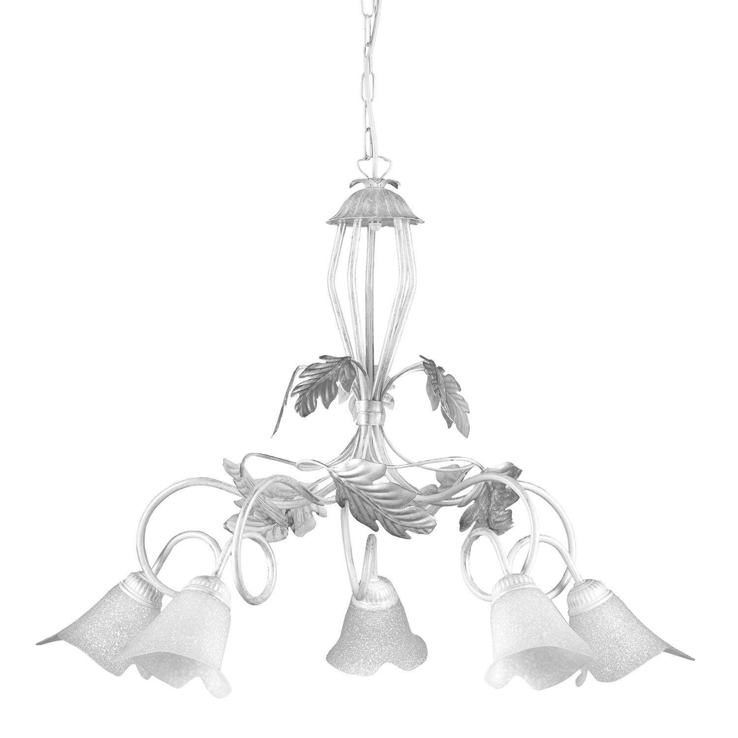 XXXLutz Kronleuchter Weiß, Silber 130 cm