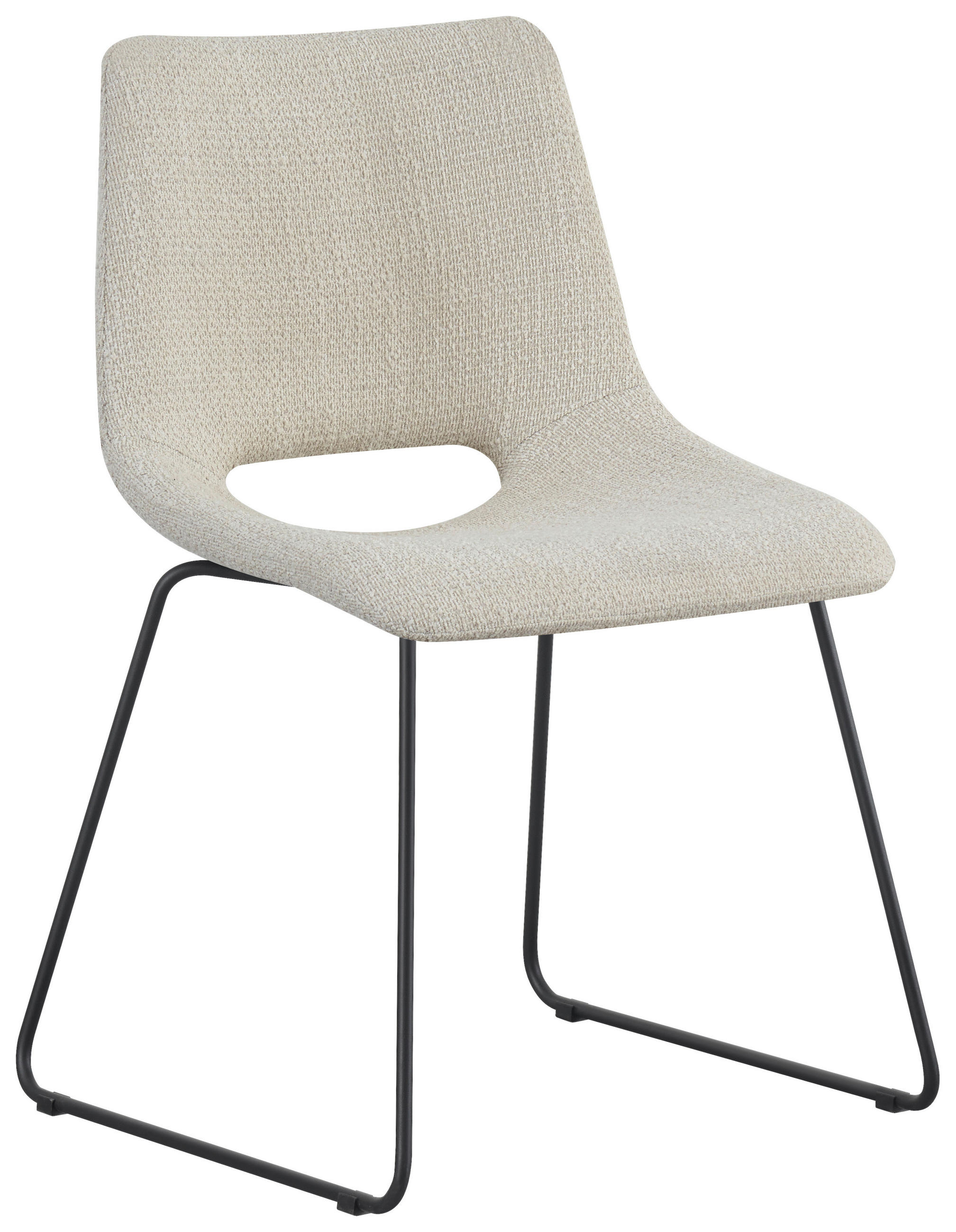 STUHL - Creme/Schwarz, Design, Textil/Metall (48/79/56cm) - Stylife