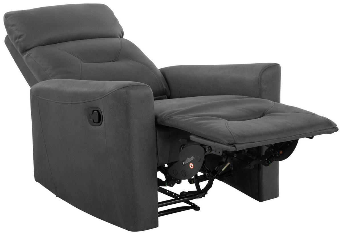 SITZGARNITUR Mikrofaser Grau  - Schwarz/Grau, Design, Textil/Metall - Livetastic