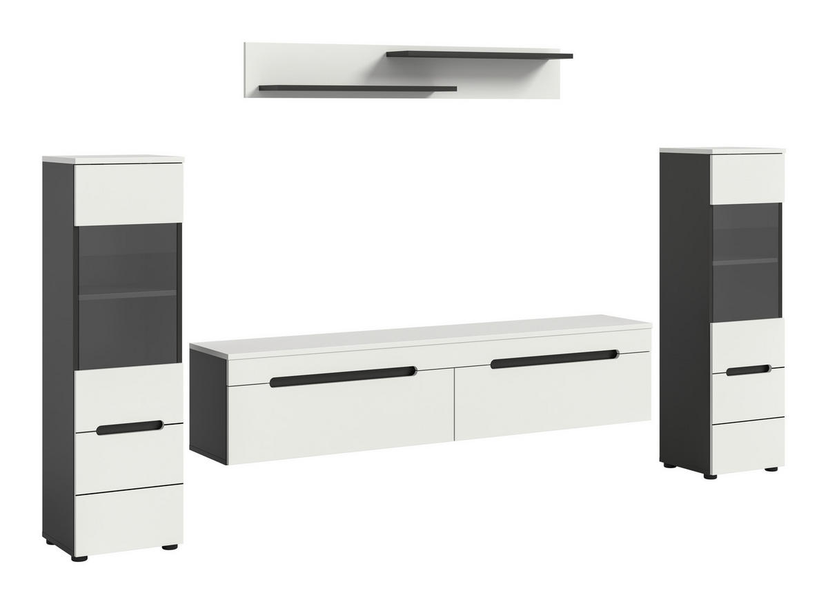 OBÝVACIA STENA biela - čierna/biela, Design, kompozitné drevo/plast (272/141/33cm) - Livetastic