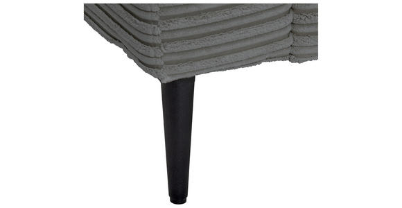 ECKSOFA Grau Cord - Schwarz/Grau, KONVENTIONELL, Textil/Metall (276/173cm) - Carryhome