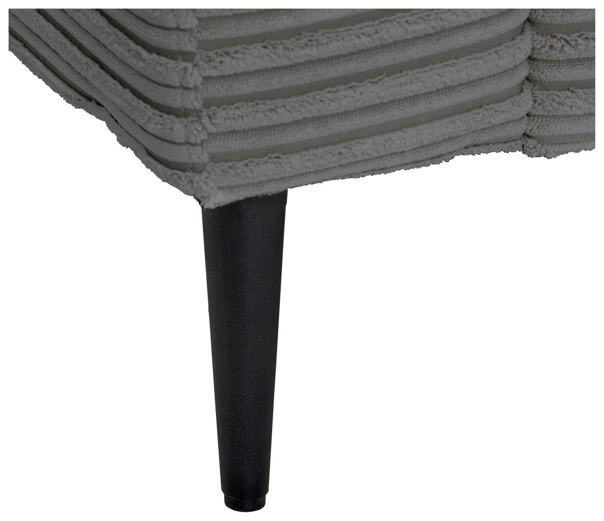 ECKSOFA in Cord Grau  276/173 cm  - Schwarz/Grau, KONVENTIONELL, Textil/Metall (276/173cm) - Carryhome