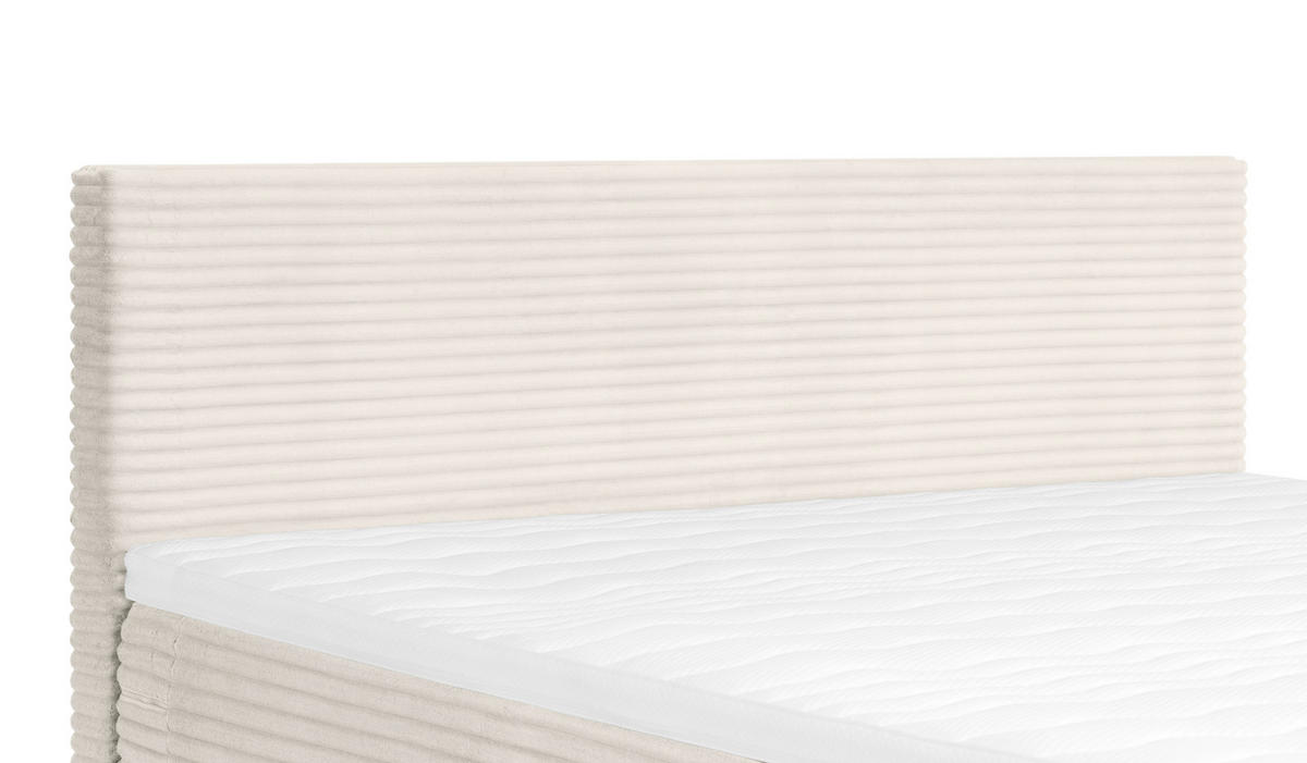 BOXBETT 140/200 cm  in Creme  - Creme/Schwarz, Basics, Holz/Kunststoff (140/200cm) - Livetastic