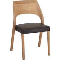STUHL Echtleder Eichefarben, Dunkelbraun Wildeiche massiv  - Eichefarben/Dunkelbraun, Natur, Leder/Holz (54/86/61cm) - Voglauer