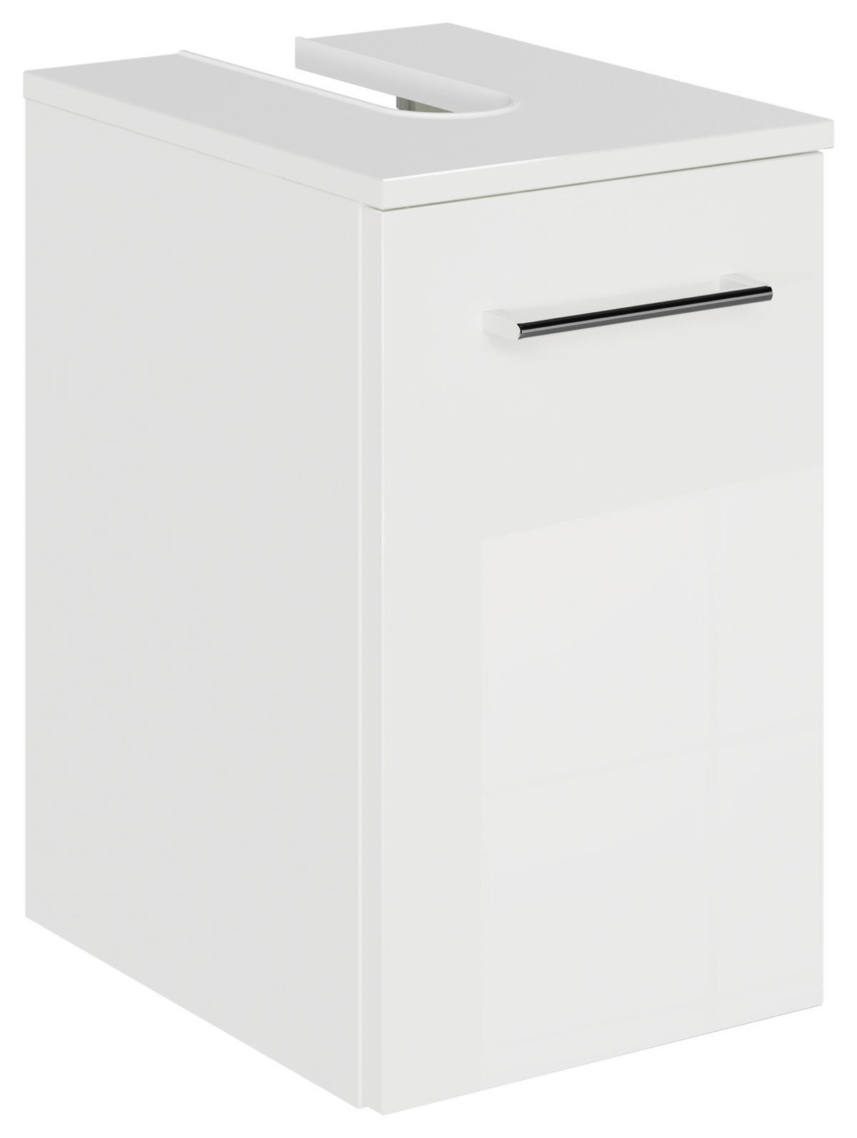 WASCHBECKENUNTERSCHRANK 30/49,8/38,3 cm  - Chromfarben/Weiß Hochglanz, KONVENTIONELL, Holzwerkstoff/Metall (30/49,8/38,3cm) - Sadena
