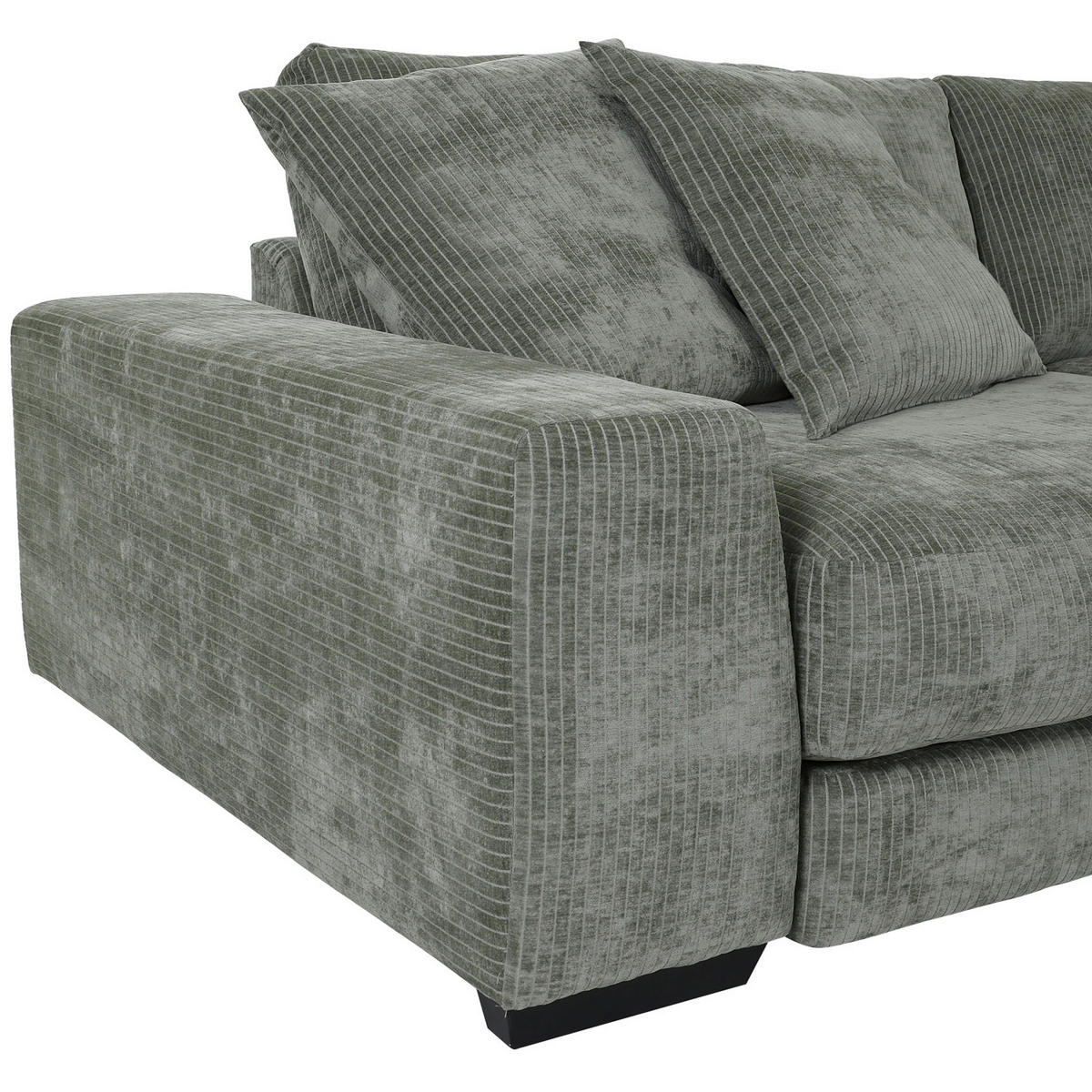 ECKSOFA in Flachgewebe Olivgrün  - Schwarz/Olivgrün, Konventionell, Holz/Textil (280/190cm) - Carryhome