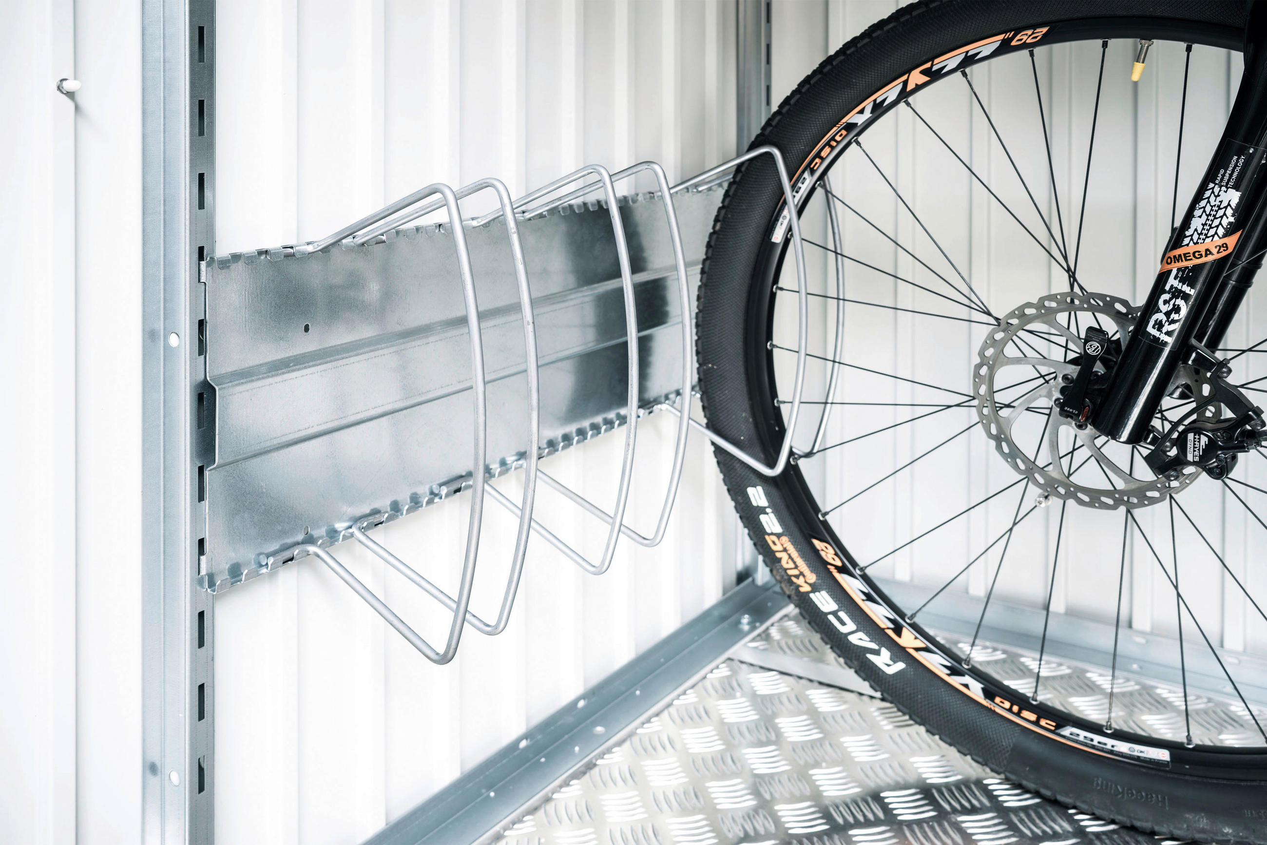 FAHRRADSTÄNDER - Silberfarben, Design, Metall (72/33/10cm) - Biohort