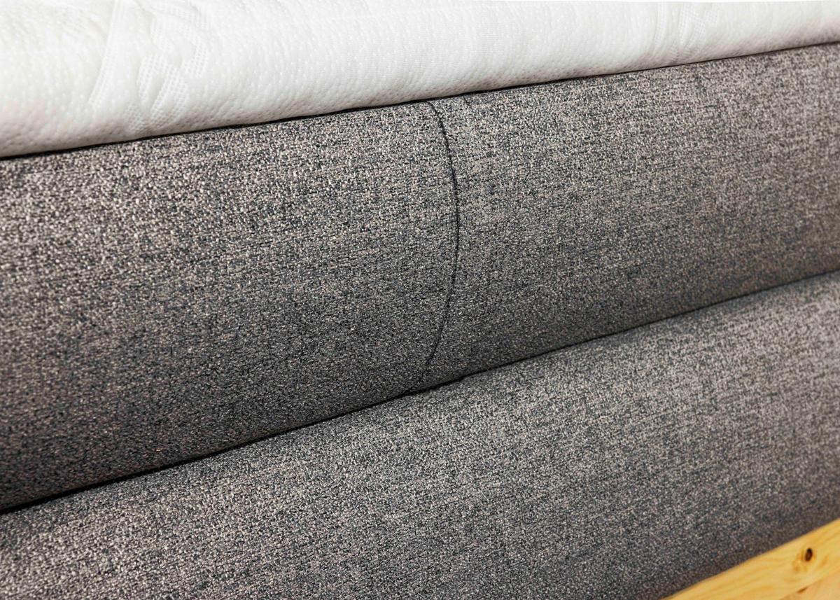 BOXSPRINGBETT 160/200 cm  in Zirbelkieferfarben, Hellgrau  - Zirbelkieferfarben/Hellgrau, Natur, Holz/Textil (160/200cm) - Linea Natura