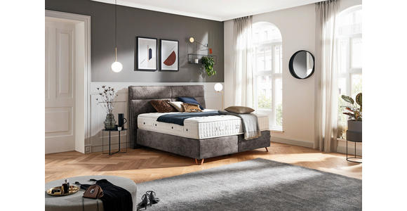 BOXSPRINGBETT 180/200 cm  in Braun  - Braun/Kupferfarben, KONVENTIONELL, Textil/Metall (180/200cm) - Ambiente