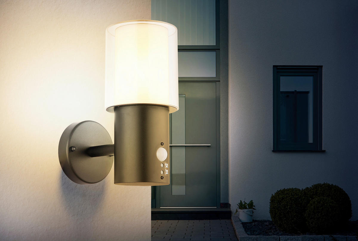AUSSENLEUCHTE Compton 12/24,5 cm  - Klar/Schwarz, Design, Kunststoff/Metall (12/24,5cm) - Globo