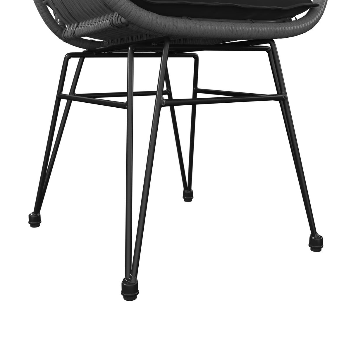 GARTENSESSEL Eisen Anthrazit, Schwarz, Dunkelgrau  - Dunkelgrau/Anthrazit, KONVENTIONELL, Kunststoff/Textil (56/80/60cm) - Ambia Garden