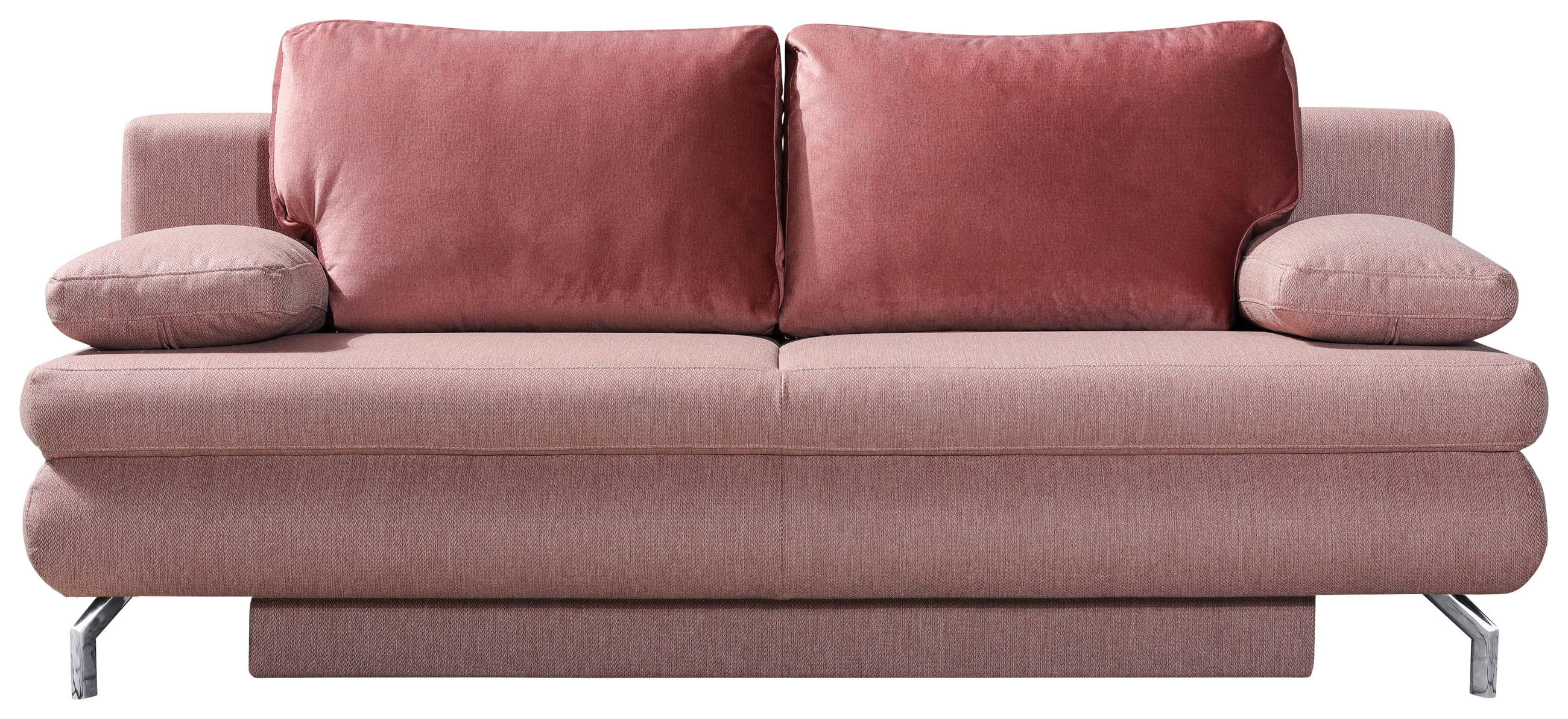 SCHLAFSOFA Flachgewebe Rosa  - Eichefarben/Dunkelrosa, Design, Holz/Textil (200/91/92cm) - Novel