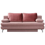 SCHLAFSOFA Rob in Flachgewebe Rosa  - Eichefarben/Dunkelrosa, Design, Holz/Textil (200/91/92cm) - Novel