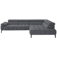 ECKSOFA in Chenille Grau  323/222 cm  - Schwarz/Grau, Design, Textil/Metall (323/222cm) - Beldomo Style