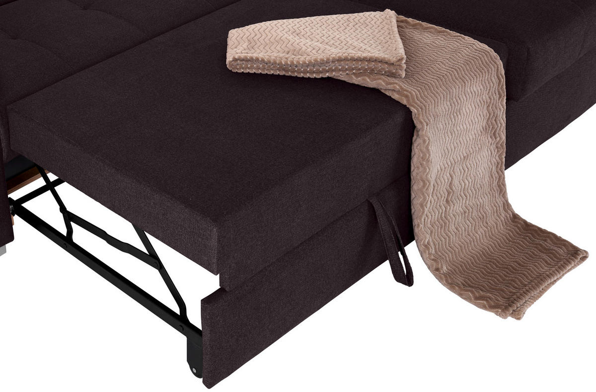 ECKSOFA Aubergine Velours  - Silberfarben/Aubergine, Design, Holz/Textil (292/183cm) - Livetastic