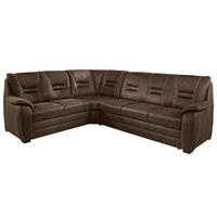 ECKSOFA Braun, Grau Lederlook  - Beige/Braun, KONVENTIONELL, Holz/Textil (234/286cm) - Beldomo Comfort