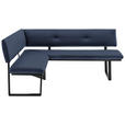 ECKBANK 165/205 cm  in Schwarz, Dunkelblau  - Schwarz/Dunkelblau, MODERN, Textil/Metall (165/205cm) - Cantus
