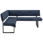 ECKBANK 150/190 cm  in Schwarz, Dunkelblau  - Schwarz/Dunkelblau, MODERN, Textil/Metall (150/190cm) - Cantus
