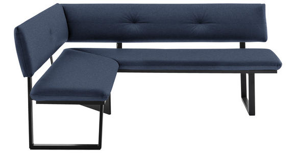 ECKBANK 165/205 cm  in Schwarz, Dunkelblau  - Schwarz/Dunkelblau, MODERN, Textil/Metall (165/205cm) - Cantus