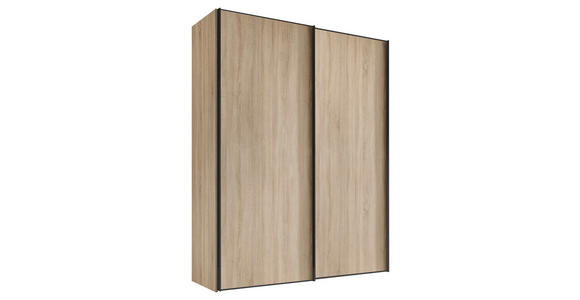 SCHWEBETÜRENSCHRANK  in Sonoma Eiche  - Graphitfarben/Sonoma Eiche, Design, Holzwerkstoff/Metall (200/222/68cm) - Moderano