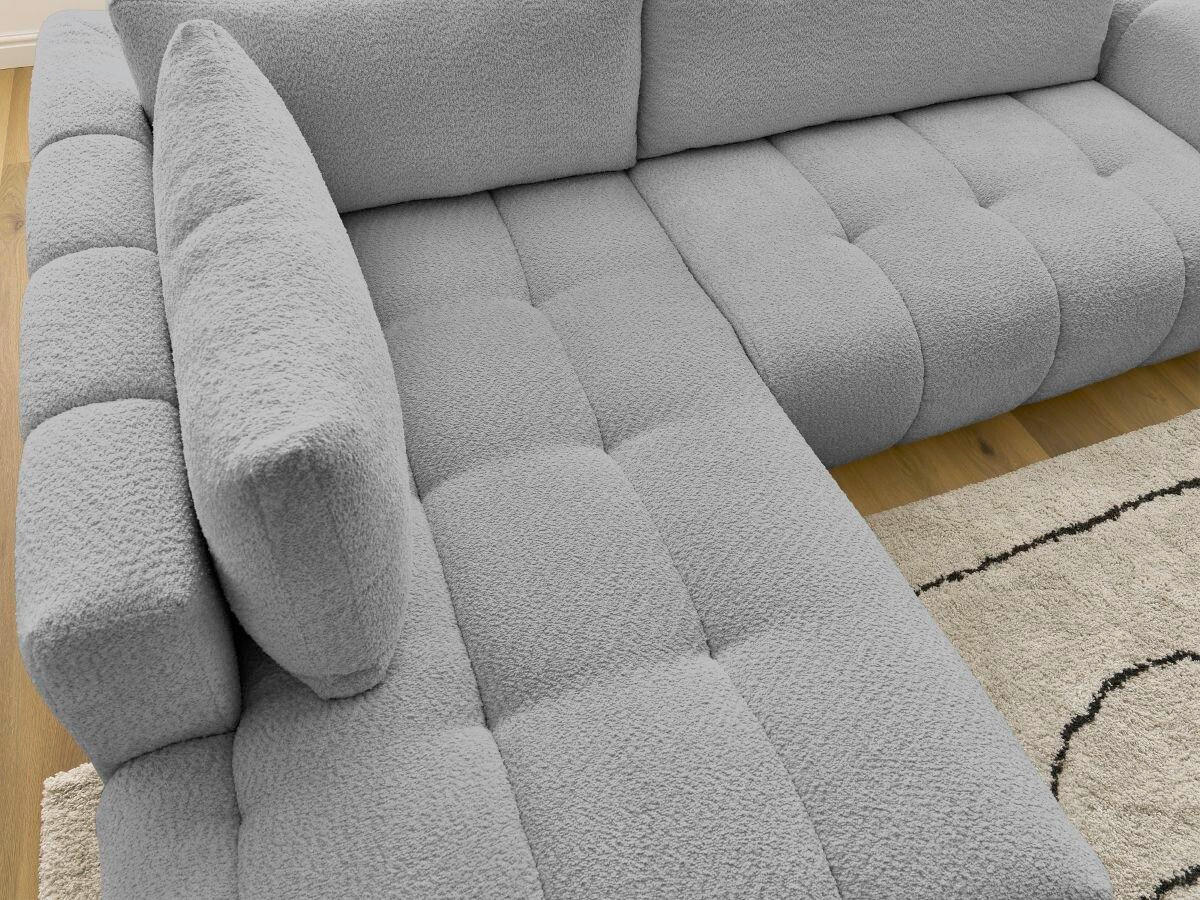 ECKSCHLAFSOFA FUJI Bouclé Dunkelgrau  inkl.  - Dunkelgrau/Schwarz, MODERN, Kunststoff/Textil (204/282cm)