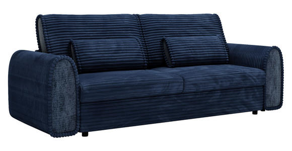 SCHLAFSOFA in Cord, Feincord Dunkelblau  - Schwarz/Dunkelblau, KONVENTIONELL, Kunststoff/Textil (240/83/116cm) - Carryhome