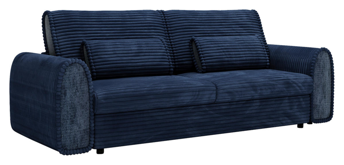 SCHLAFSOFA in Cord, Feincord Dunkelblau  - Schwarz/Dunkelblau, Konventionell, Kunststoff/Textil (240/83/116cm) - Carryhome