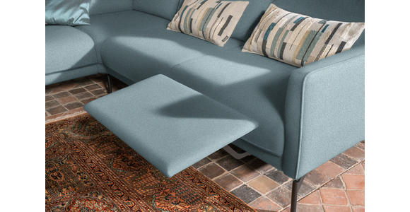 ECKSOFA in Flachgewebe, Struktur Hellblau  - Anthrazit/Hellblau, Design, Textil/Metall (230/254cm) - Ambiente