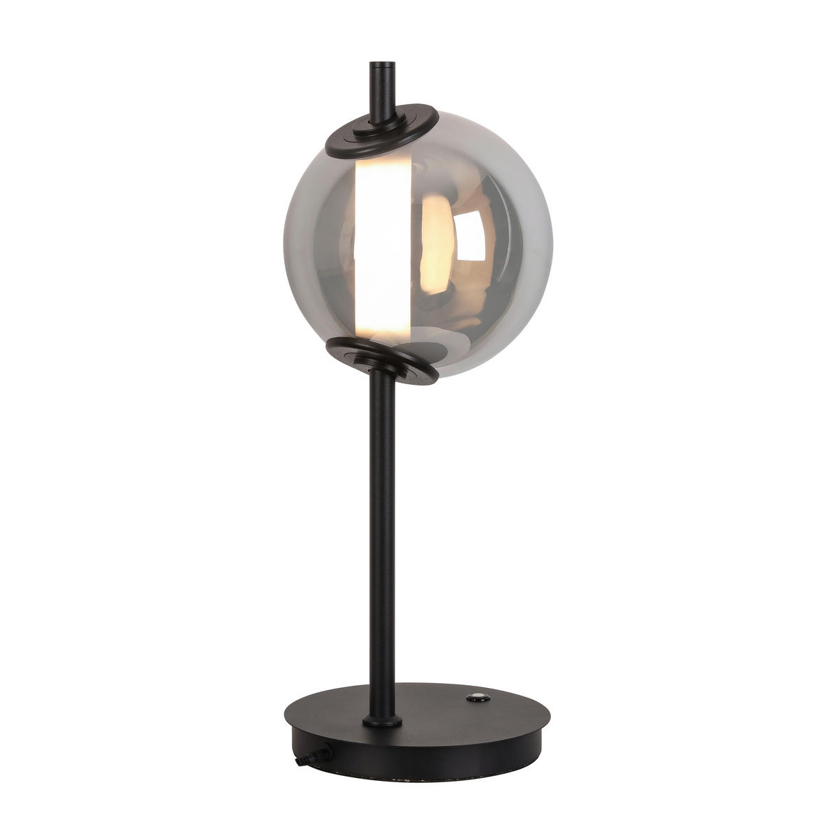 LED-TISCHLEUCHTE 20/51 cm   - Chromfarben/Schwarz, Design, Glas/Kunststoff (20/51cm) - Dieter Knoll