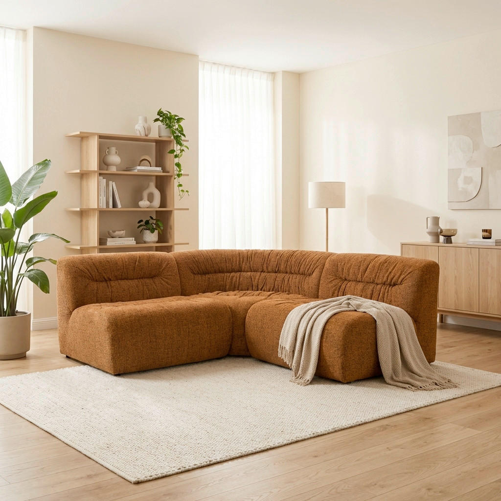 ECKSOFA 214/214 cm 800 027 in Chenille Kupferfarben Rücken echt  214/214 cm  - Schwarz/Kupferfarben, MODERN, Kunststoff/Textil (214/214cm) - Livetastic