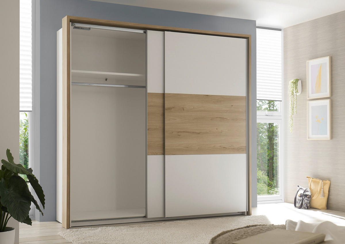 SPALNICA, bela, barve hrasta  - barve hrasta/bela, Moderno, leseni material - Hom`in