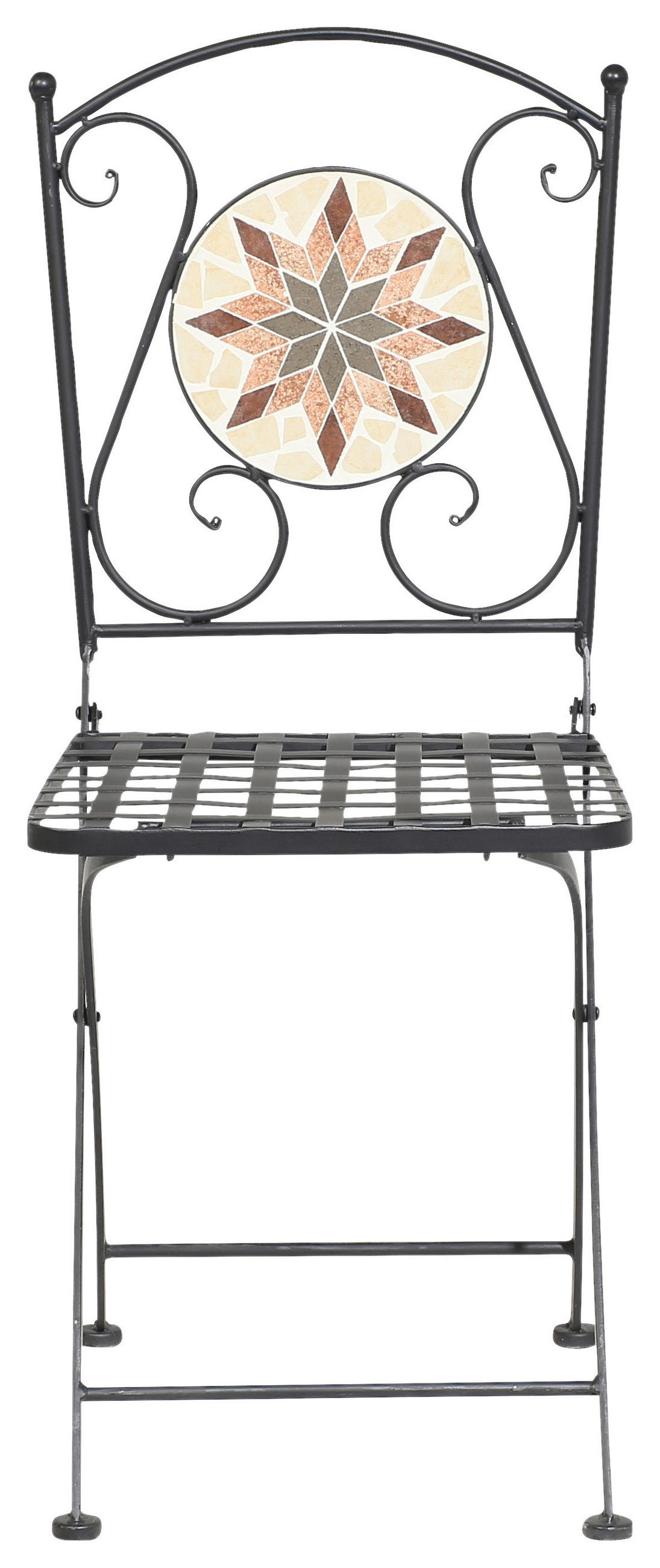 GARTENSTUHL Stahl Multicolor, Schwarz  - Multicolor/Schwarz, MODERN, Keramik/Metall (39/89,5/49,5cm) - Siena Garden