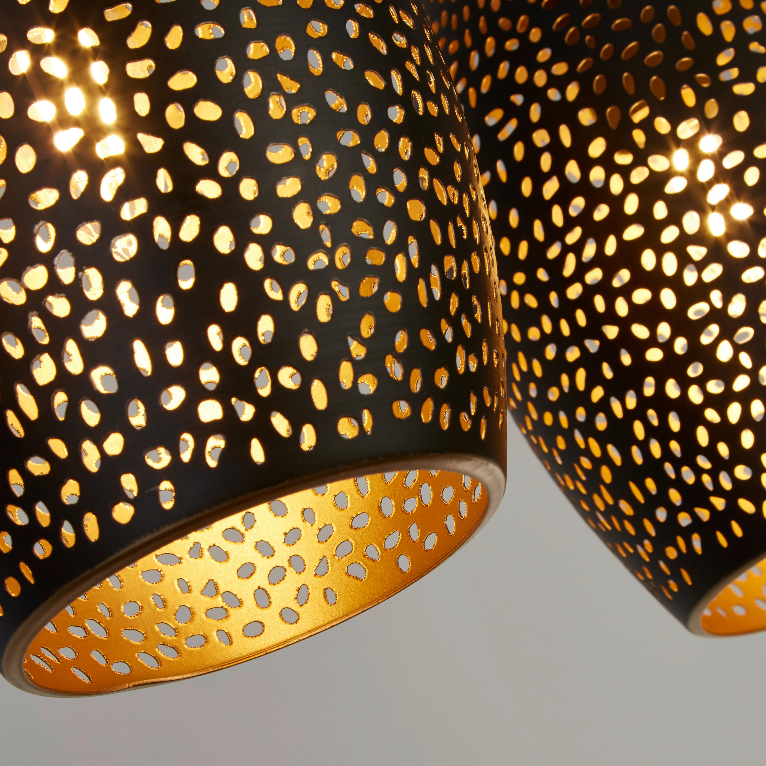 HÄNGELEUCHTE Laser 90/120/15 cm   - Goldfarben/Schwarz, Design, Metall (90/120/15cm) - Searchlight