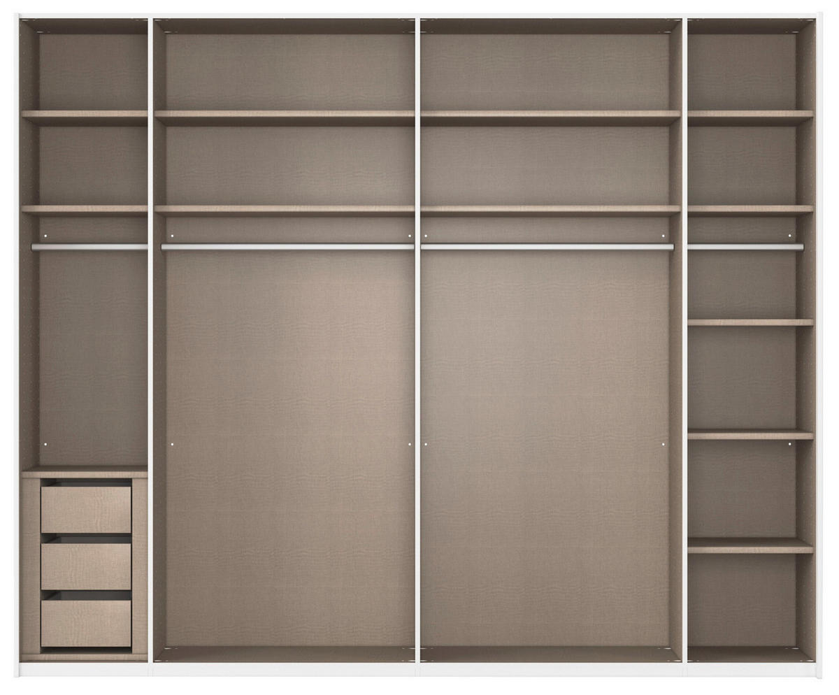 SCHWEBETÜRENSCHRANK 271/223/68 cm 2-türig Weiß, Eiche Artisan  - Eichefarben/Weiß, Design, Glas/Holzwerkstoff (271/223/68cm) - Xora