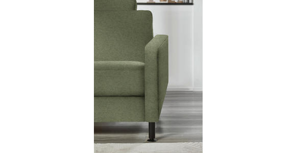 ECKSOFA  in Chenille, Flachgewebe Olivgrün  175/316 cm  - Schwarz/Olivgrün, Design, Textil/Metall (175/316cm) - Dieter Knoll