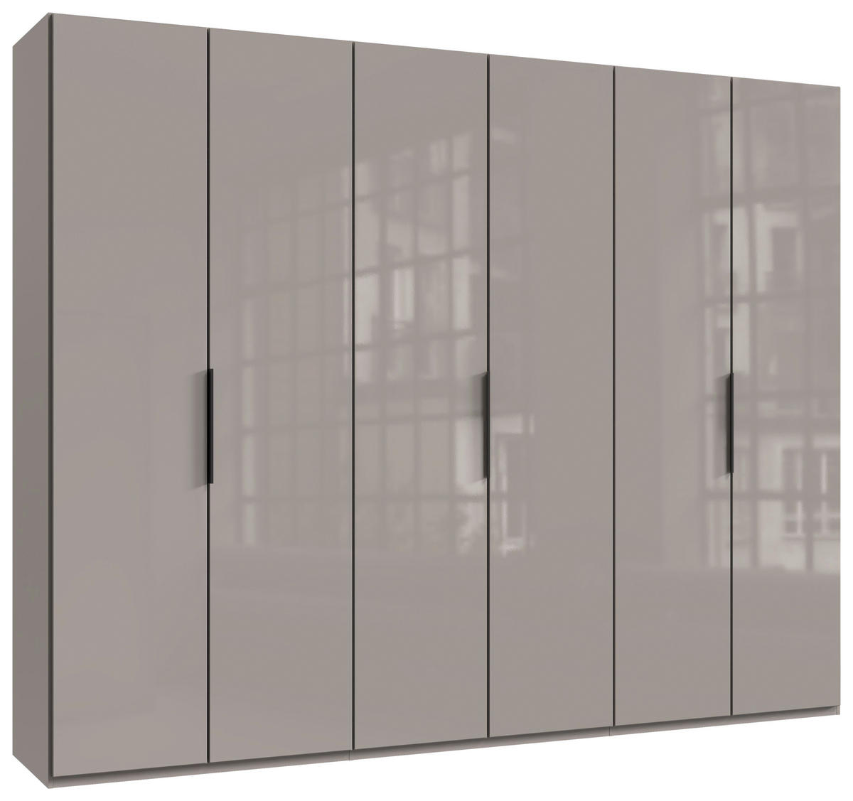 DREHTÜRENSCHRANK in Sahara  - Schwarz/Sahara, Konventionell, Glas/Holzwerkstoff (300/236/58cm) - Hom`in
