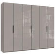 DREHTÜRENSCHRANK in Sahara - Schwarz/Sahara, KONVENTIONELL, Glas/Holzwerkstoff (300/236/58cm) - Hom`in
