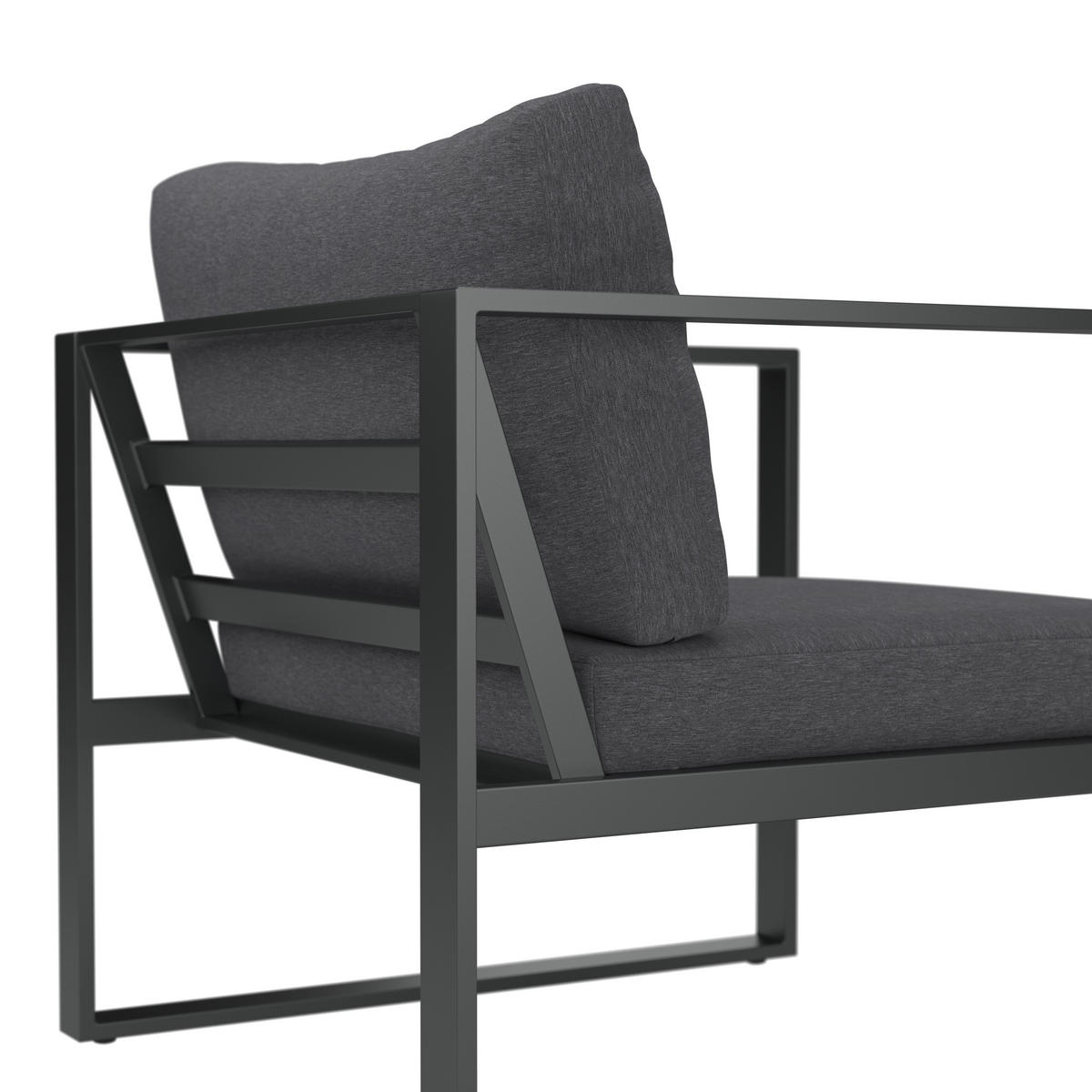 LOUNGESESSEL Anthrazit Eisen  - Anthrazit, MODERN, Textil/Metall (73/63/76cm) - Ambia Garden